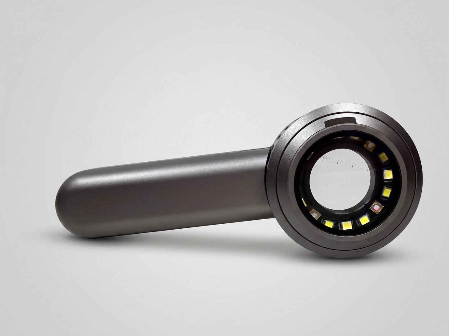 SkinLens Pro dermatoscope — front view with LED illumination ring